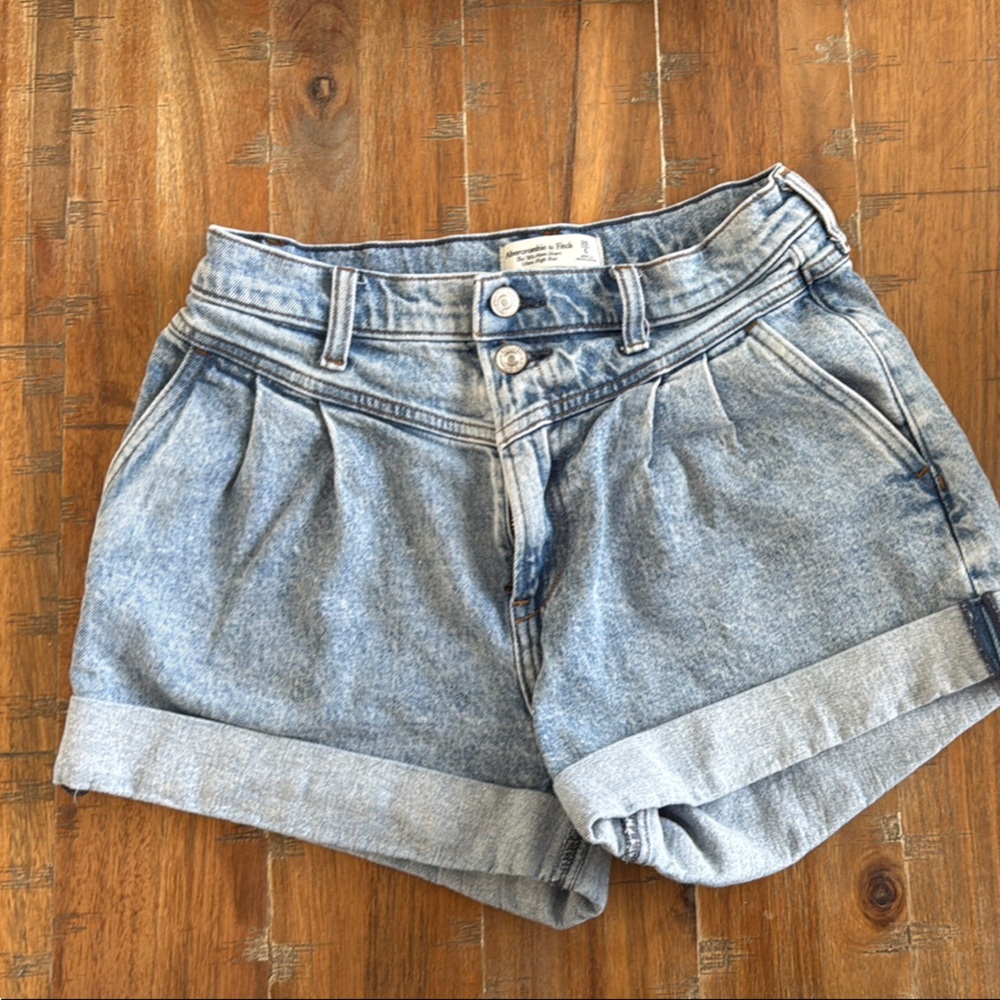 Abercrombie & Fitch Light Blue High Waist Shorts